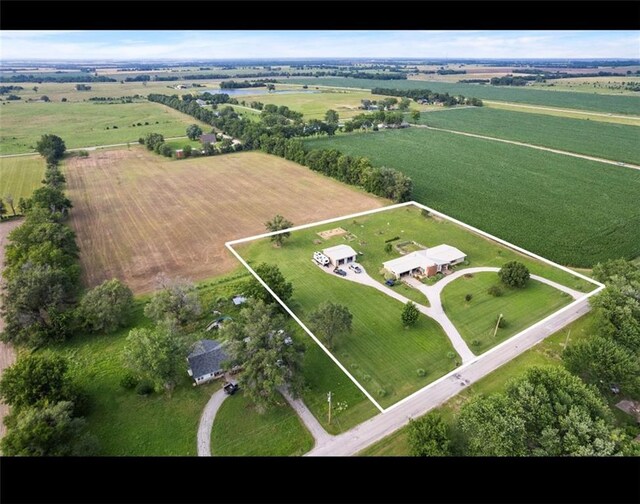 bird's eye view featuring a rural view