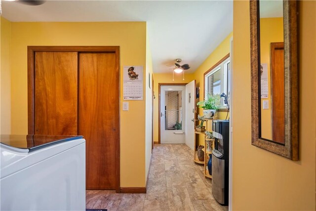 hallway featuring washer / dryer