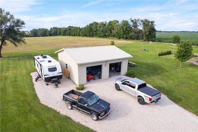 drone / aerial view with a rural view