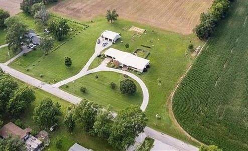 bird's eye view with a rural view