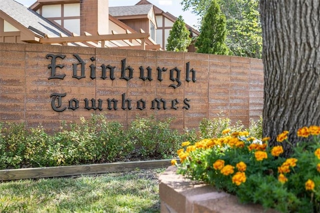 view of community sign