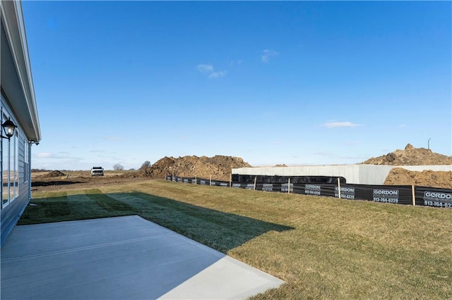 view of yard with a patio area