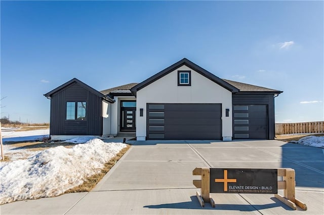 view of front of home with a garage