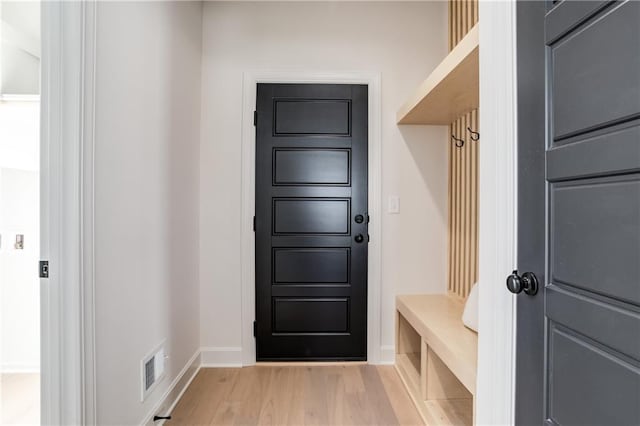 mudroom featuring light wood-type flooring