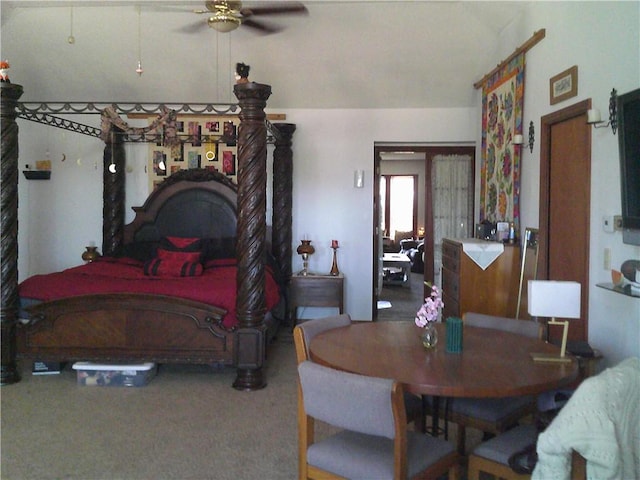 bedroom featuring carpet and ceiling fan