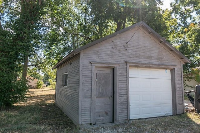 view of garage