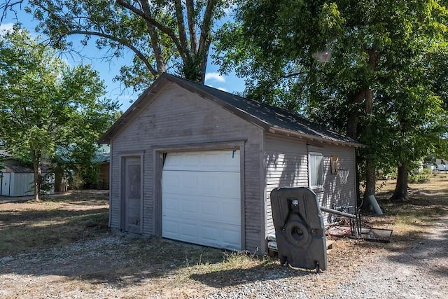 view of garage