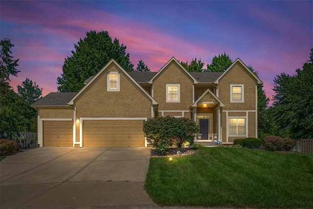 front facade with a lawn