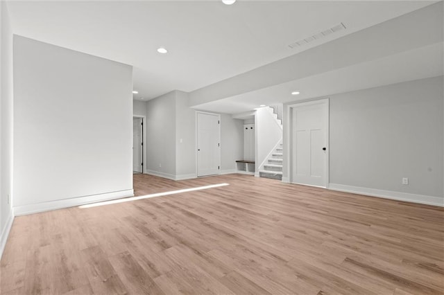 interior space with light wood-type flooring