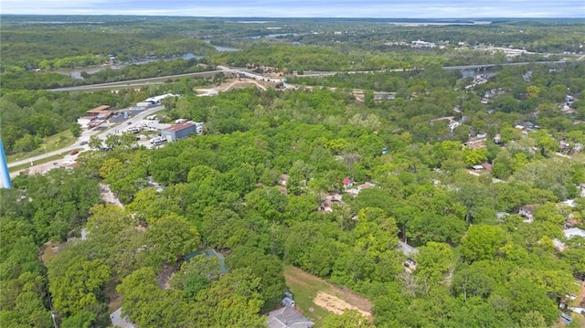 drone / aerial view with a view of trees