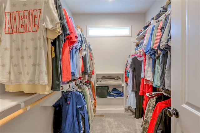 spacious closet with carpet flooring