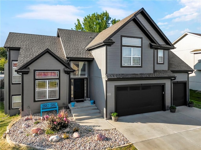 view of front facade featuring a garage