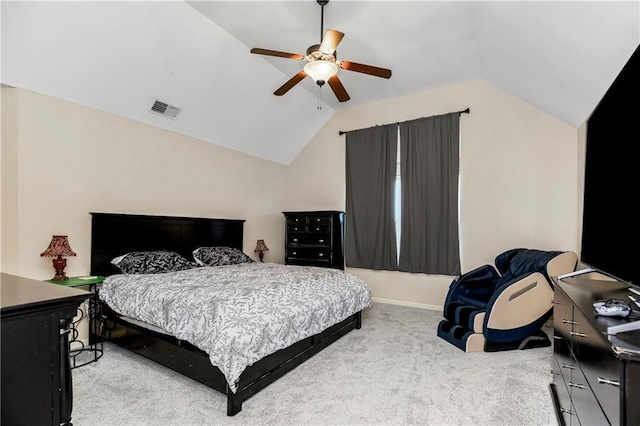 8500 NE 99th Ter, Kansas City, MO 64157 - bedroom featuring lofted ceiling, light carpet, and ceiling fan