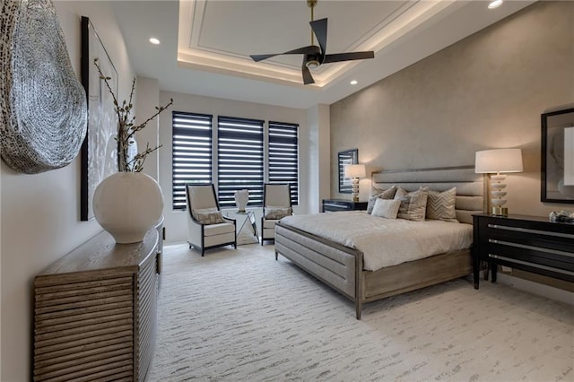 4511 W 136th St, Leawood, KS 66224 - carpeted bedroom featuring recessed lighting and a ceiling fan