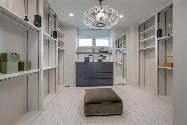 4511 W 136th St, Leawood, KS 66224 - spacious closet with a chandelier