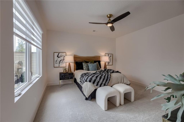 4511 W 136th St, Leawood, KS 66224 - carpeted bedroom featuring visible vents, ceiling fan, and baseboards