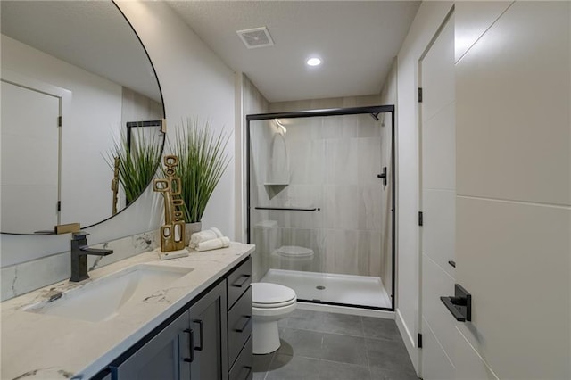 4511 W 136th St, Leawood, KS 66224 - full bath with visible vents, a shower stall, toilet, and vanity