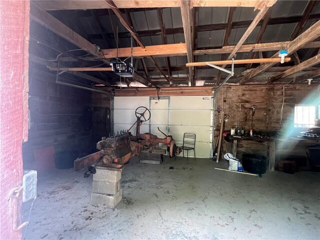 garage featuring a garage door opener