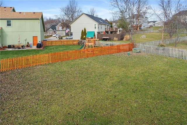 view of yard featuring a playground