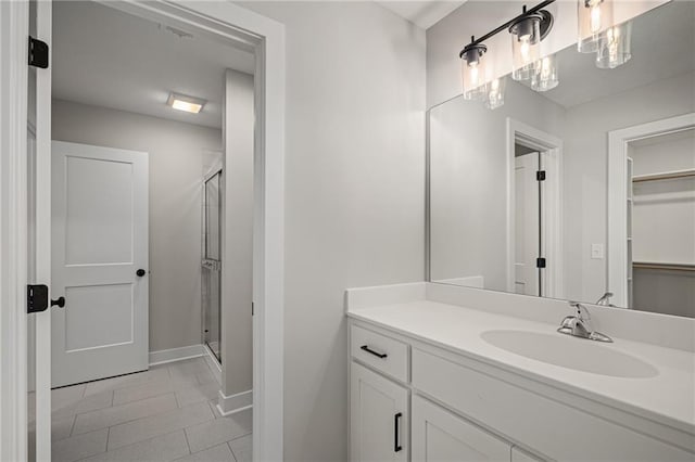 25010 W 142nd St, Olathe, KS 66061 - full bath with a stall shower, vanity, and tile patterned floors