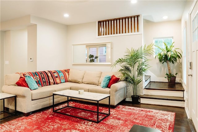 living room featuring hardwood / wood-style flooring