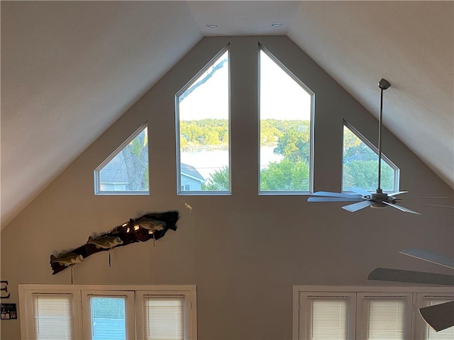 interior details with ceiling fan