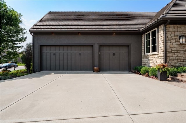 view of garage