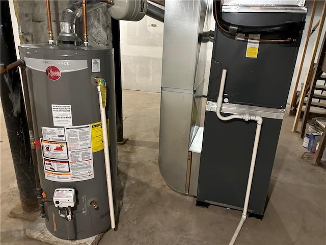 utilities with heating unit and water heater