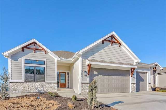 craftsman-style house with a garage