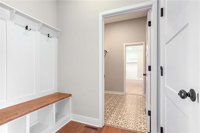 mudroom featuring light wood-type flooring