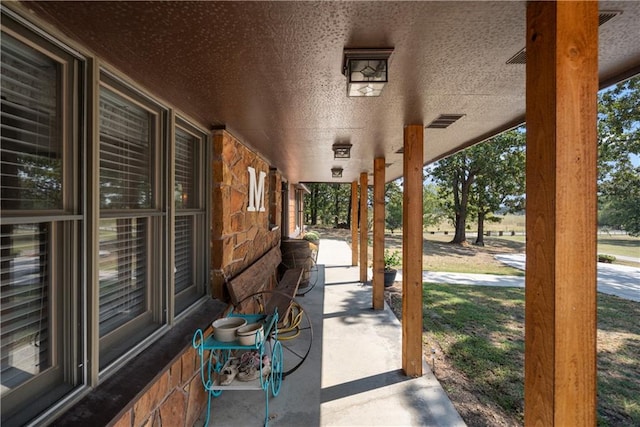 view of patio with a porch