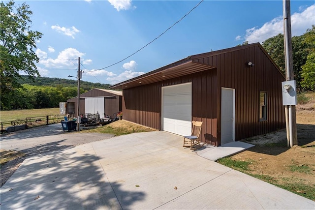 view of garage