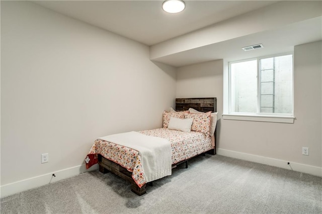 bedroom with carpet floors