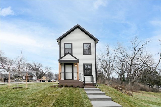 view of front of house featuring a front yard