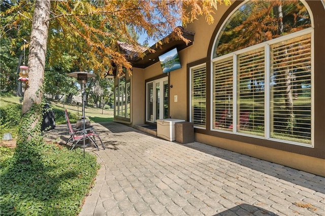 view of patio / terrace featuring french doors