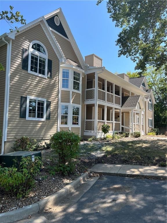 view of front of property with central AC unit