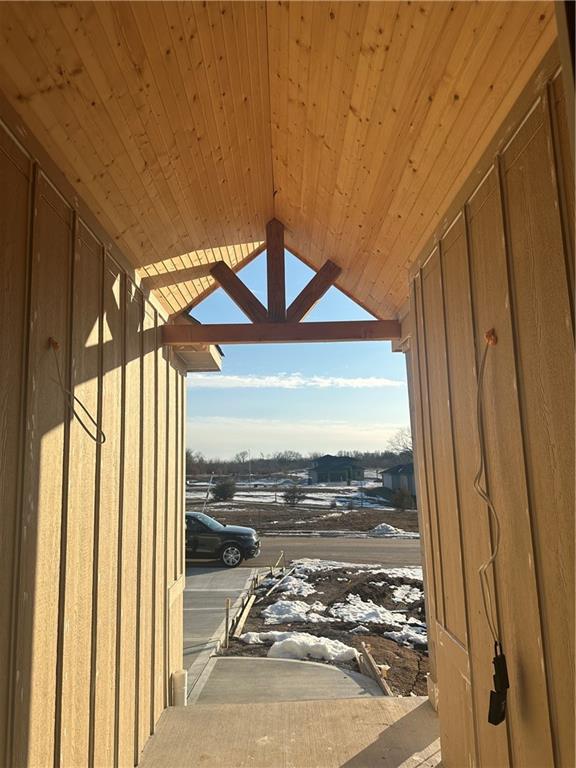 view of snow covered patio