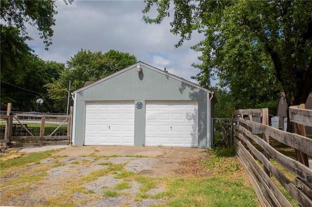 view of garage