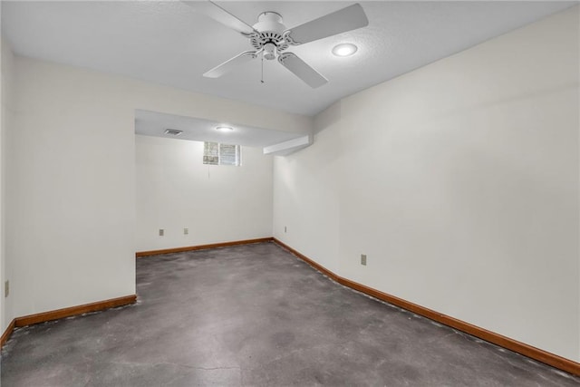 empty room featuring ceiling fan