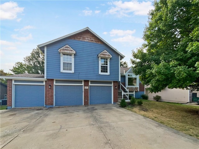 view of front of house with a garage