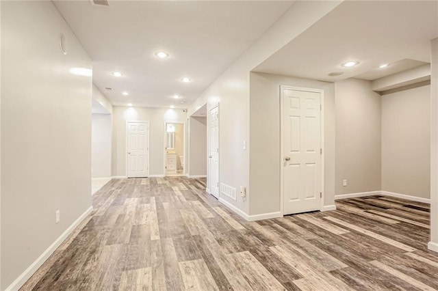 hall featuring hardwood / wood-style flooring