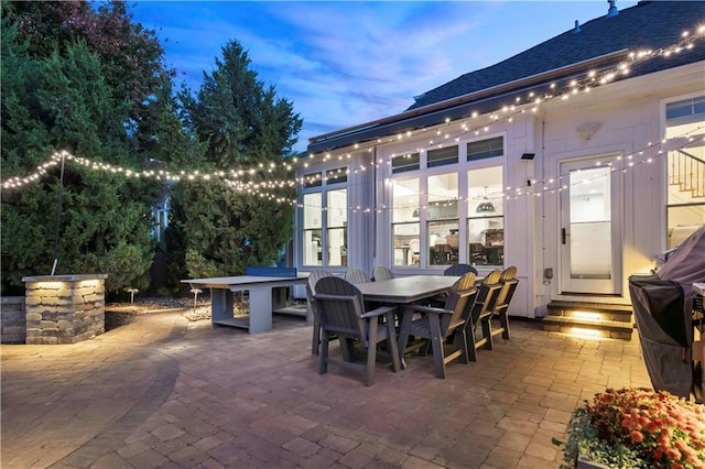 view of patio / terrace with outdoor dining space and french doors