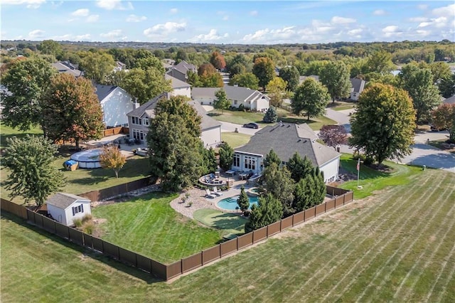 drone / aerial view with a residential view