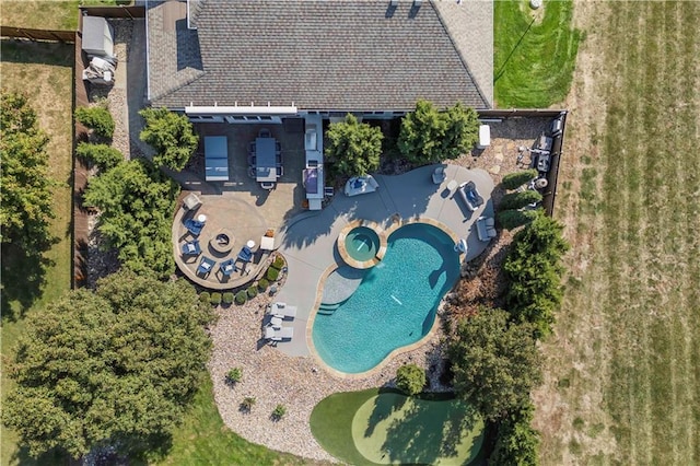 birds eye view of property