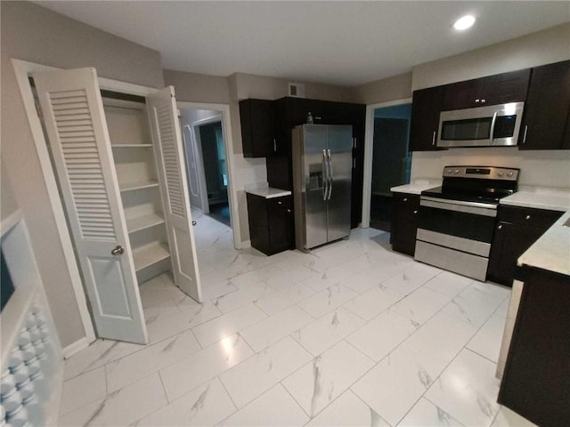 kitchen with appliances with stainless steel finishes