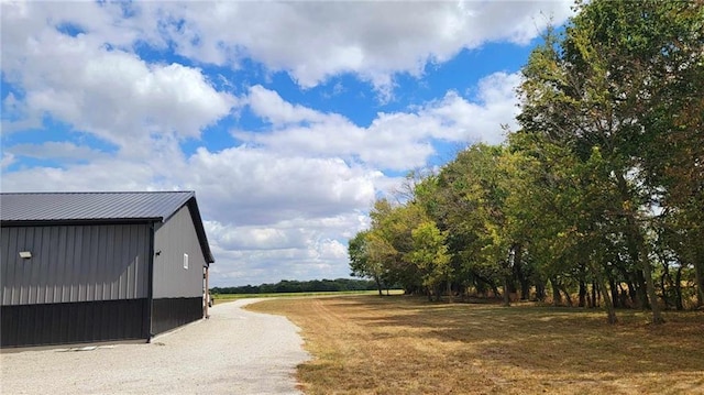 view of road featuring a rural view