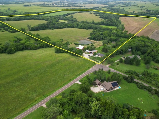 view of rural area with property boundaries highlighted