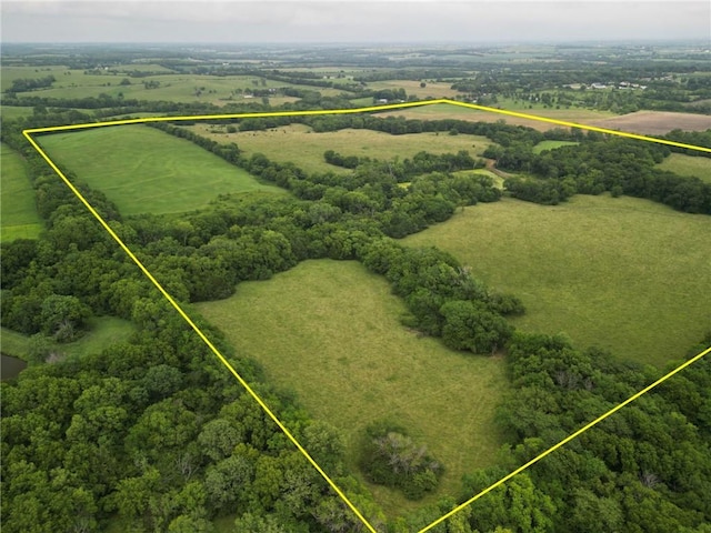 bird's eye view with a rural view