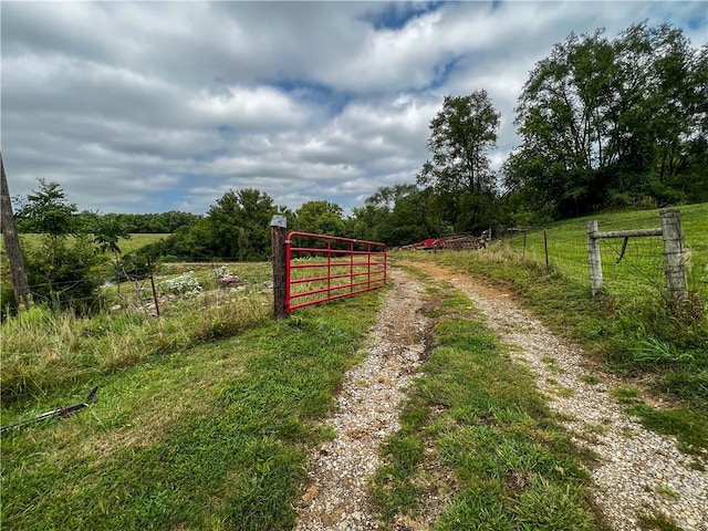 exterior space with a rural view