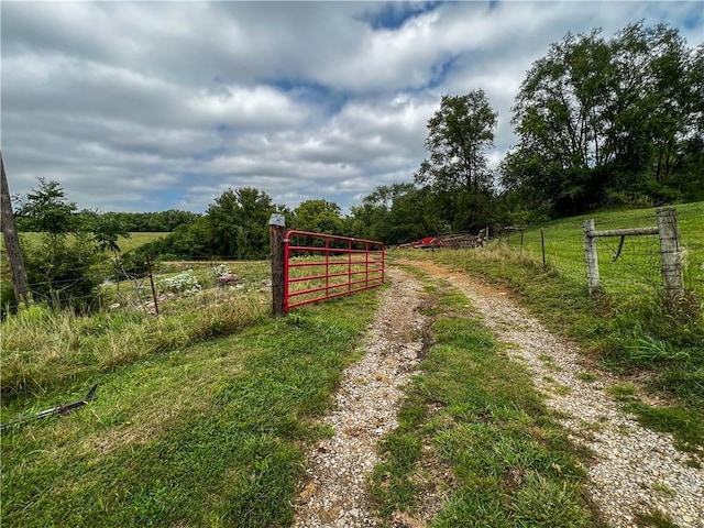 view of street featuring a view of rural / pastoral area